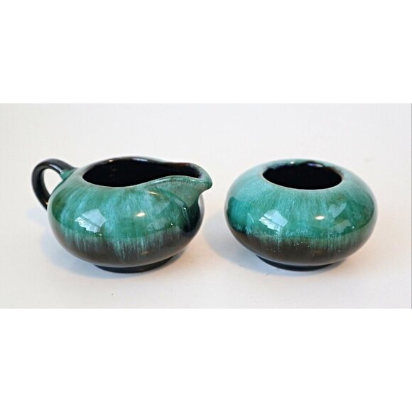 Vintage Blue Mountain Pottery Tea Set Teapot Cream & Sugar Charger Plate BMP - Picture 9 of 9